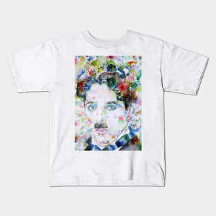 CHARLIE CHAPLIN watercolor portrait .11 Kids T-Shirt